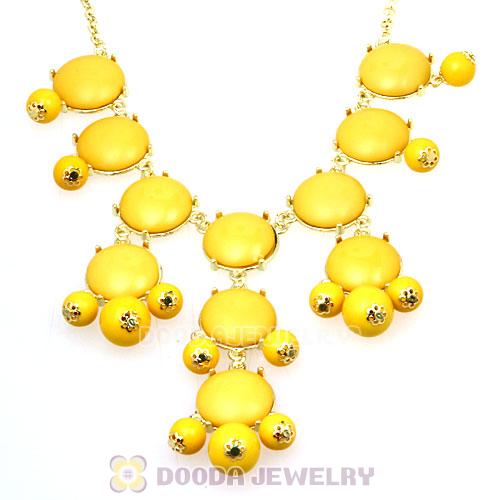 Fashion Costume Jewelry Yellow Mini Bubble Bib Necklaces Wholesale