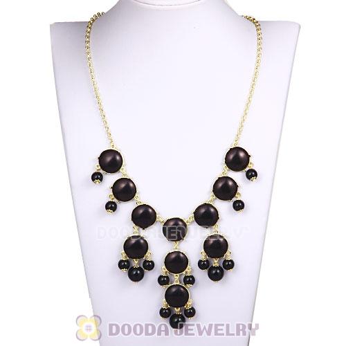 Fashion Costume Jewelry Black Mini Bubble Bib Necklaces Wholesale