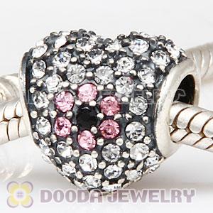 European Sterling Silver Shimmering Blossom With Austrian Crystal Charm