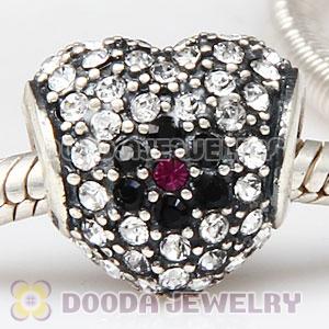 European Sterling Silver Shimmering Blossom With Austrian Crystal Charm