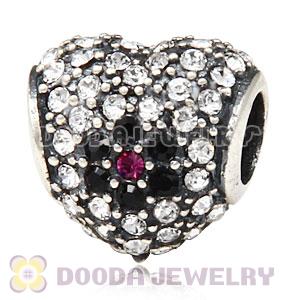 European Sterling Silver Shimmering Blossom With Austrian Crystal Charm