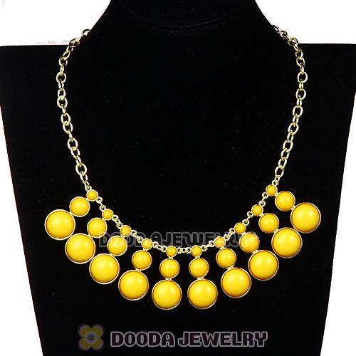 Fashion Yellow Resin Bubble Statement Necklace Wholesale