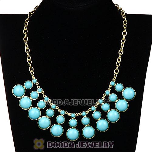 Fashion Turquoise Resin Bubble Bib Statement Necklace Wholesale