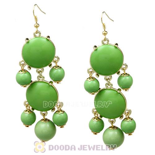 Fashion Gold Plated Olivine Resin Chandelier Bubble Earrings Wholesale