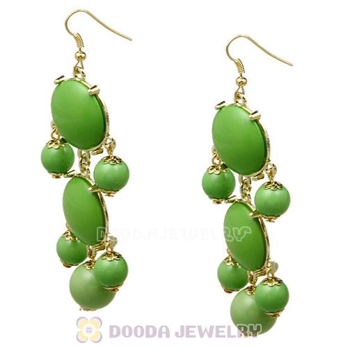 Fashion Gold Plated Olivine Resin Chandelier Bubble Earrings Wholesale