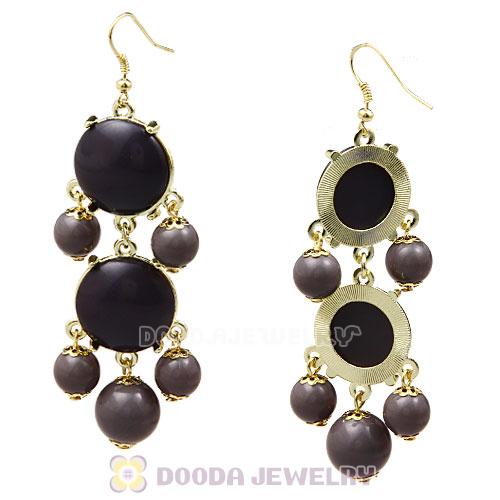 Fashion Gold Plated Grey Resin Chandelier Bubble Earrings Wholesale
