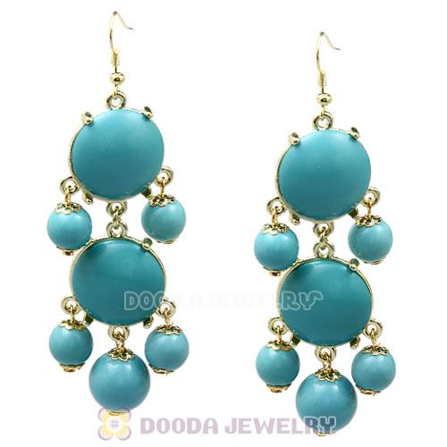 Fashion Gold Plated Turquoise Resin Chandelier Bubble Earrings Wholesale