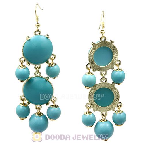 Fashion Gold Plated Turquoise Resin Chandelier Bubble Earrings Wholesale