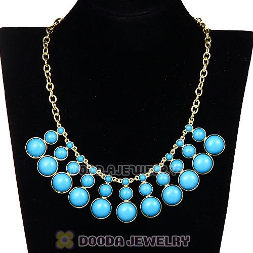 Fashion Blue Resin Bubble Statement Necklace Wholesale