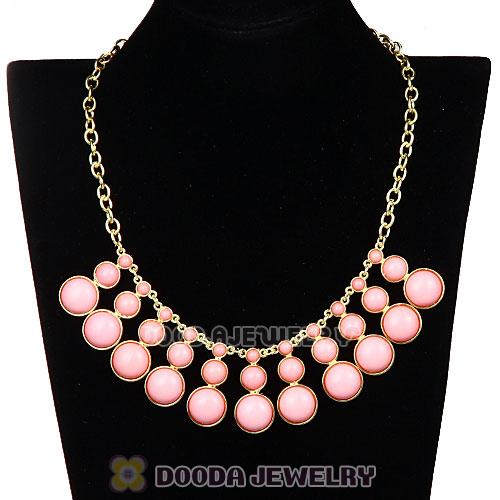 Fashion Pink Resin Bubble Bib Statement Necklace Wholesale