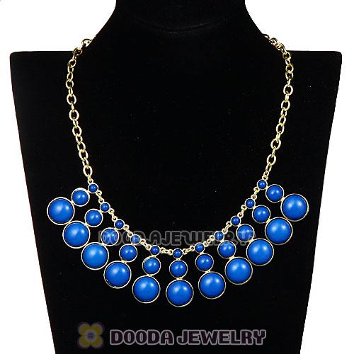 Fashion Dark Blue k Resin Bubble Bib Statement Necklace Wholesale