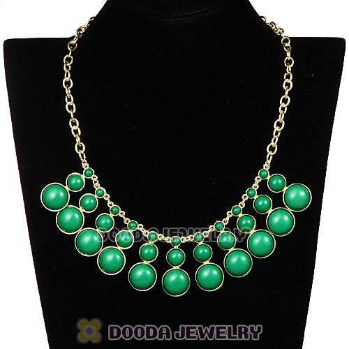 Fashion Dark Green k Resin Bubble Bib Statement Necklace Wholesale