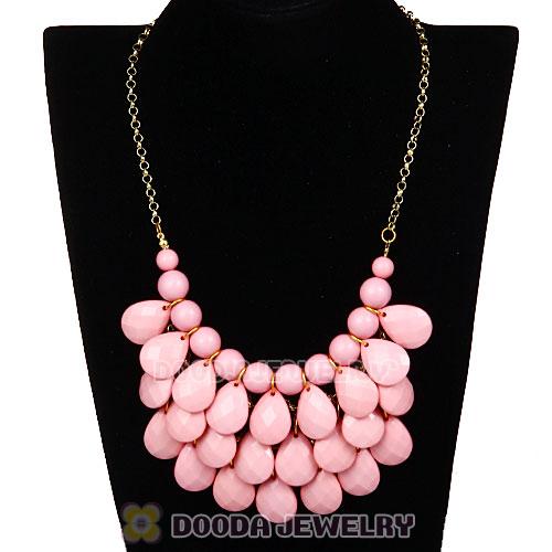New Fashion Pink Bubble Bib Statement Necklace Wholesale