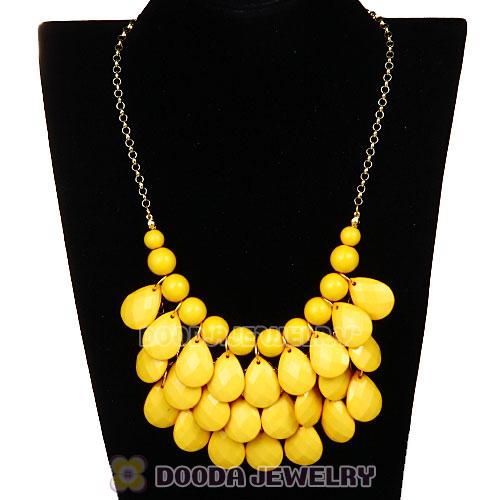 New Fashion Yellow Bubble Bib Statement Necklace Wholesale