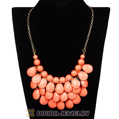 New Fashion Orange Bubble Bib Statement Necklace Wholesale