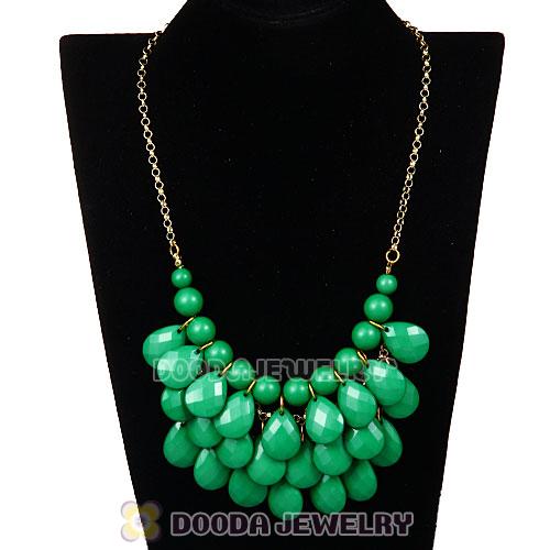 New Fashion Dark Green Bubble Bib Statement Necklace Wholesale