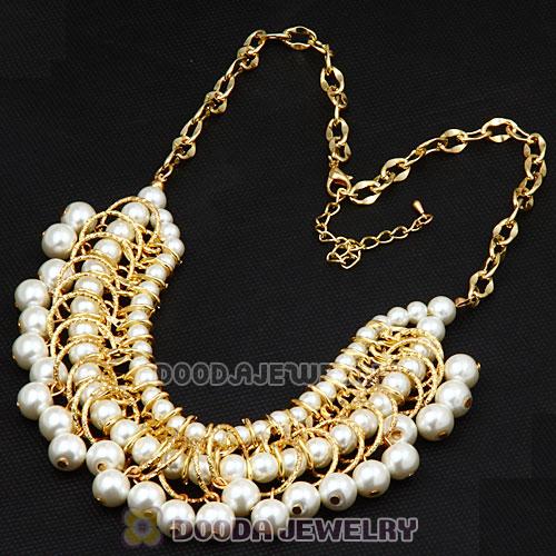 Luxury Imitation Pearl Bubble Bib Necklaces Wholesale
