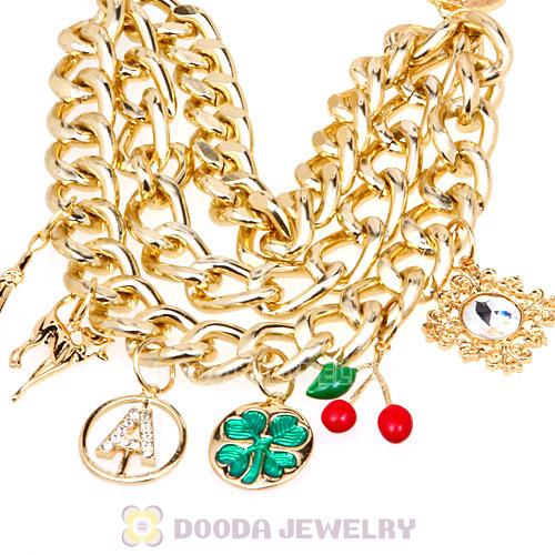 Gold Chunky Chain Charm Pendant Necklace Wholesale