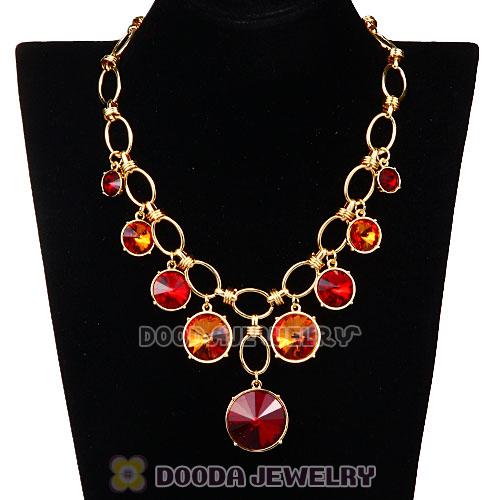 Fashion Ladies Gold Chain Rhinestone Crystal Bib Necklace