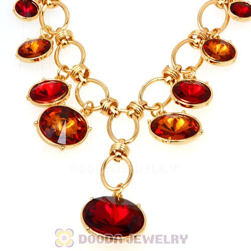 Fashion Ladies Gold Chain Rhinestone Crystal Bib Necklace