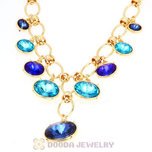 Fashion Ladies Gold Chain Rhinestone Crystal Bib Necklace
