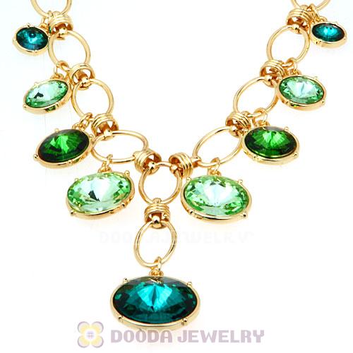 Fashion Ladies Gold Chain Rhinestone Crystal Bib Necklace