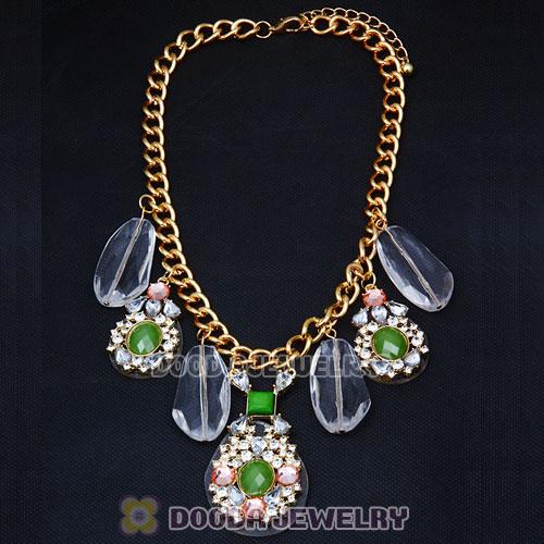 Fashion Ladies Resin Diamond Rhinestone Crystal Bib Necklace Wholesale