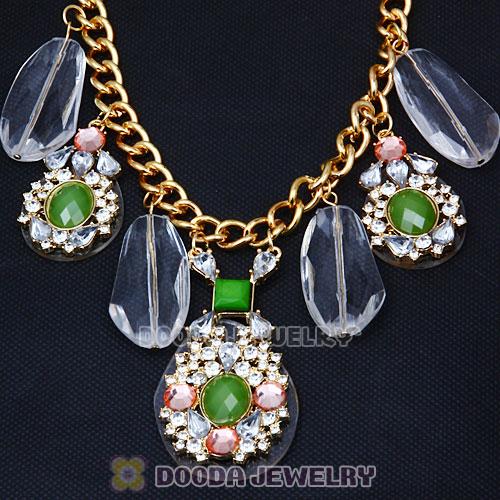 Fashion Ladies Resin Diamond Rhinestone Crystal Bib Necklace Wholesale