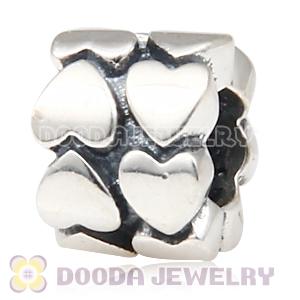 925 Sterling Silver Charm Jewelry Double Love to Love Beads