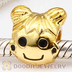 Gold Plated Girl Charm Jewelry S925 Silver Beads
