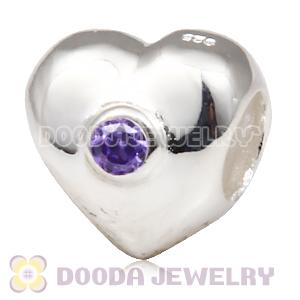 Solid Sterling Silver European Style Beads with Stone