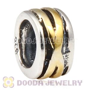 Gold Plated Line and 925 Silver European Beads