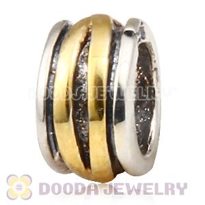 Gold Plated Line and 925 Silver European Beads