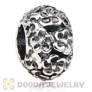 S925 Sterling Silver Charm Jewelry Flower to Flower Beads