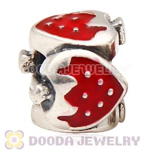 European Sterling Silver Red Sweet Strawberry Charm Wholesale