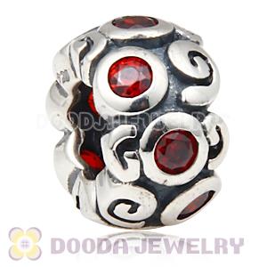 925 Sterling Silver European Style Charms with Stone