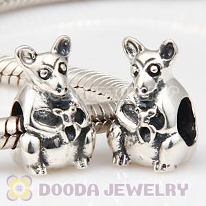 925 Sterling Silver European Style kangaroo mother enclasp wallaby Beads