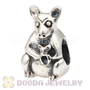 925 Sterling Silver European Style kangaroo mother enclasp wallaby Beads