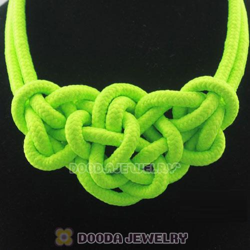 Handmade Weave Fluorescence Olivine Cotton Rope Bib Necklaces