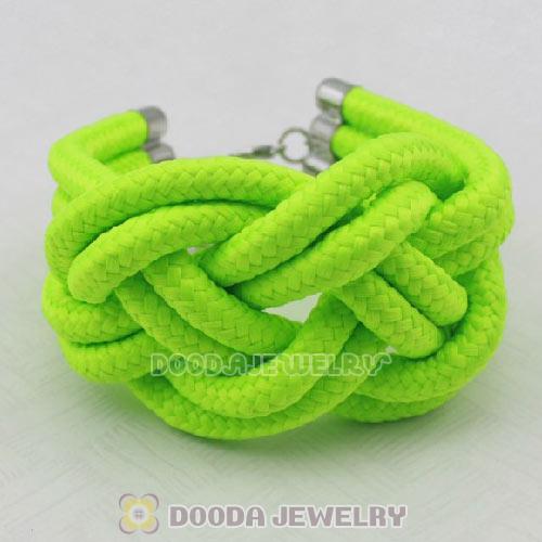 Handmade Weave Fluorescence Olivine Cotton Rope Bracelet