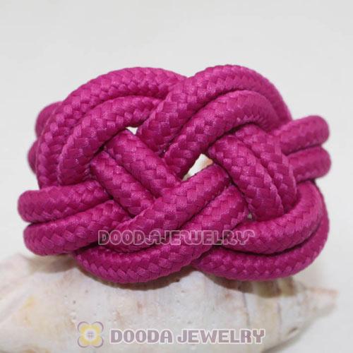Handmade Weave Fluorescence Fuchsia Cotton Rope Bracelet