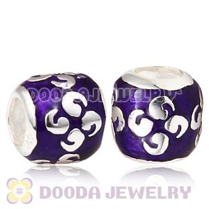 925 Sterling Silver European Style Zen Charms Enamel Blue