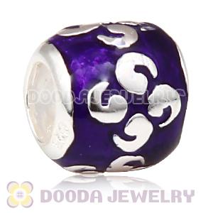 925 Sterling Silver European Style Zen Charms Enamel Blue