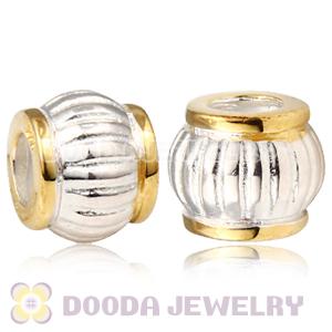 Gold Plated Edges Charm Sterling Silver Largehole Jewelry Style Beads