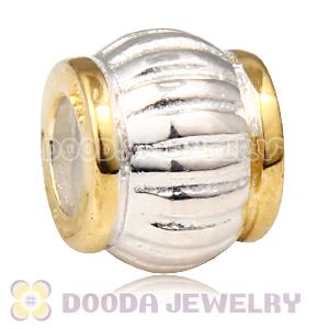 Gold Plated Edges Charm Sterling Silver Largehole Jewelry Style Beads