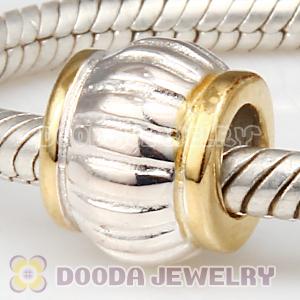 Gold Plated Edges Charm Sterling Silver Largehole Jewelry Style Beads