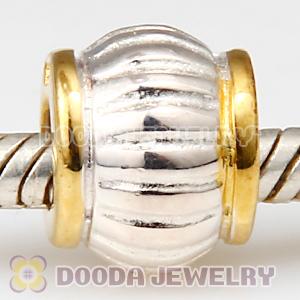 Gold Plated Edges Charm Sterling Silver Largehole Jewelry Style Beads