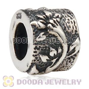 925 Sterling Silver European Style Poinsettia Charm Beads