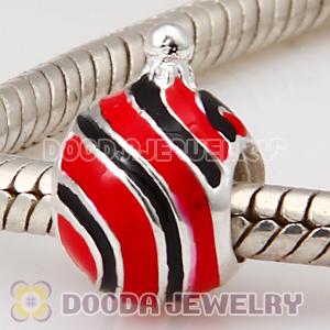 European Style Christmas Ball Beads Enamel Red Charms