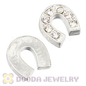 Alloy Horseshoe with crystal Floating Locket Charms Wholesale